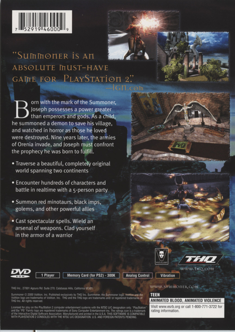 Summoner — box-2D-back (US)