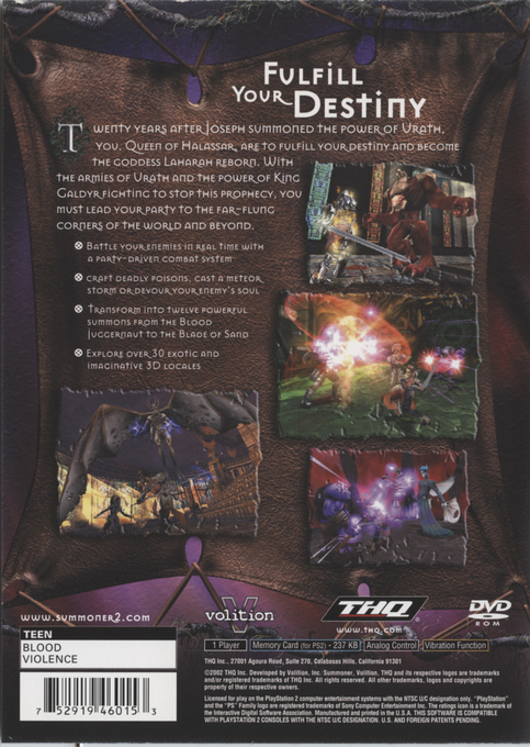 Summoner 2 — box-2D-back (US)