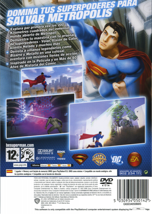 Superman Returns — box-2D-back (SP)