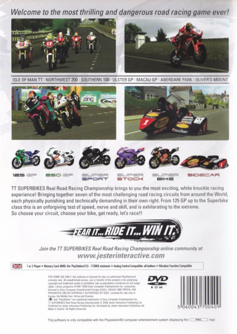 TT Superbikes - Real Road Racing Championship — box-2D-back (UK)