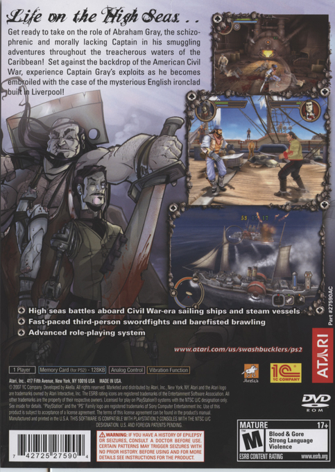 Swashbucklers - Blue Vs. Grey — box-2D-back (US)