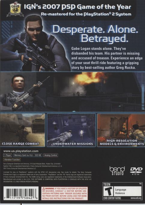 Syphon Filter - Logan's Shadow — box-2D-back (US)