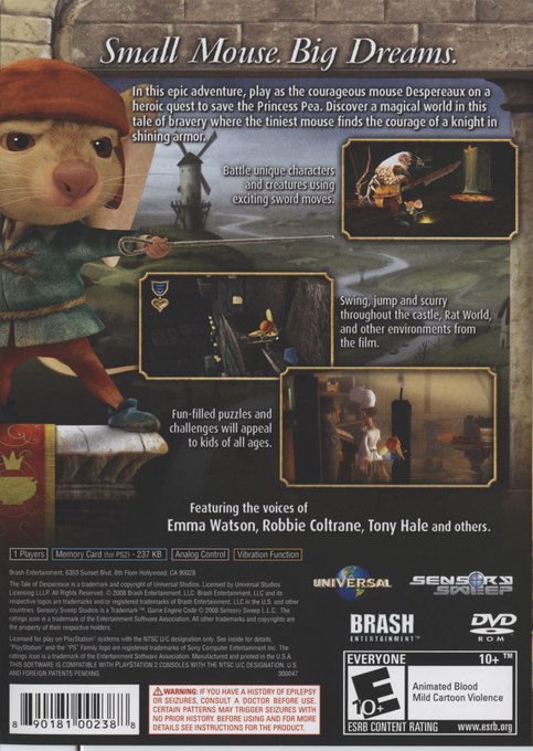 Tale of Despereaux, The — box-2D-back (US)