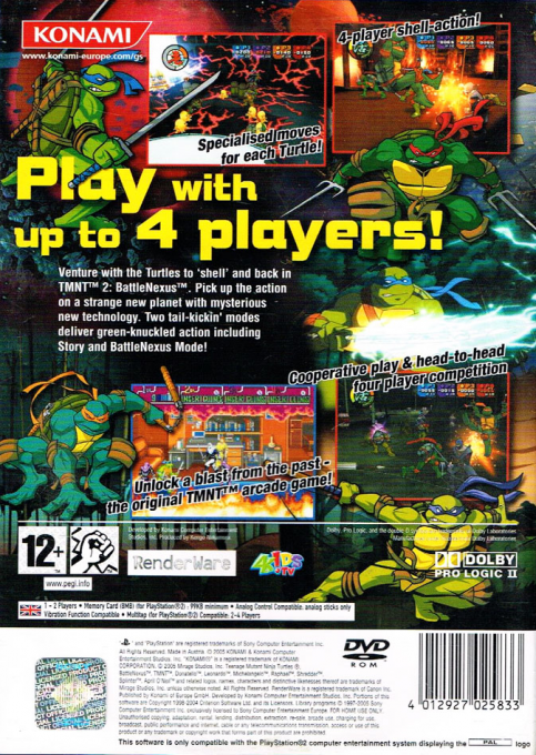 Teenage Mutant Ninja Turtles 2 - Battle Nexus — box-2D-back (EU)