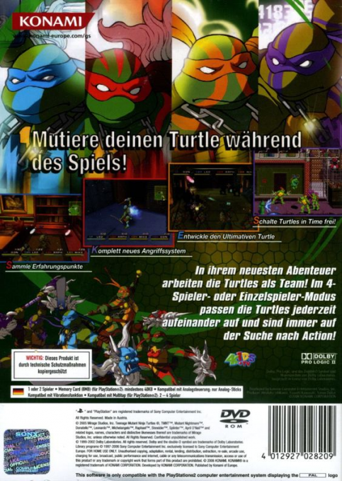 Teenage Mutant Ninja Turtles 3 - Mutant Nightmare — box-2D-back (DE)