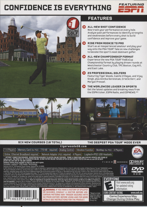 Tiger Woods Pga Tour 08 — box-2D-back (US)