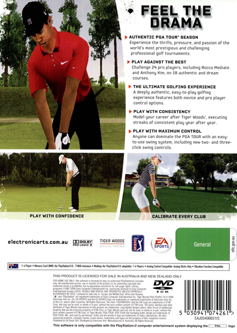 Tiger Woods Pga Tour 10 — box-2D-back (AU)