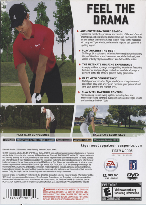 Tiger Woods Pga Tour 10 — box-2D-back (US)
