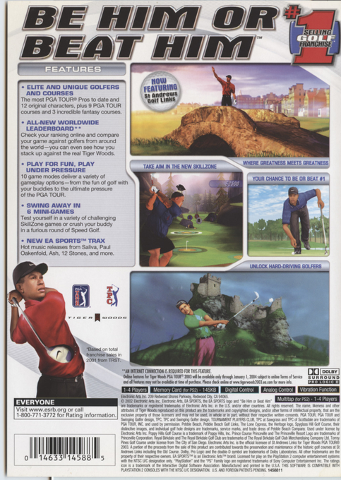 Tiger Woods PGA Tour 2003 — box-2D-back (US)