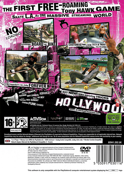 Tony Hawk's American Wasteland — box-2D-back (EU)