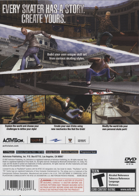 Tony Hawk's Proving Ground — box-2D-back (US)