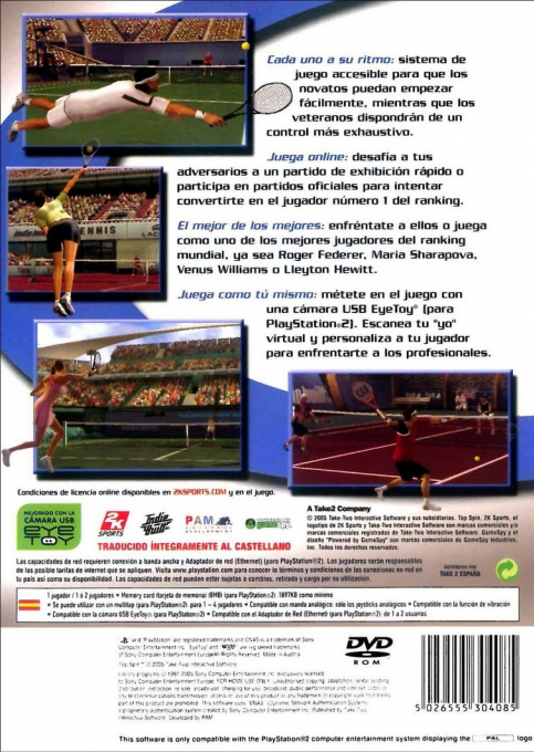 Top Spin — box-2D-back (SP)