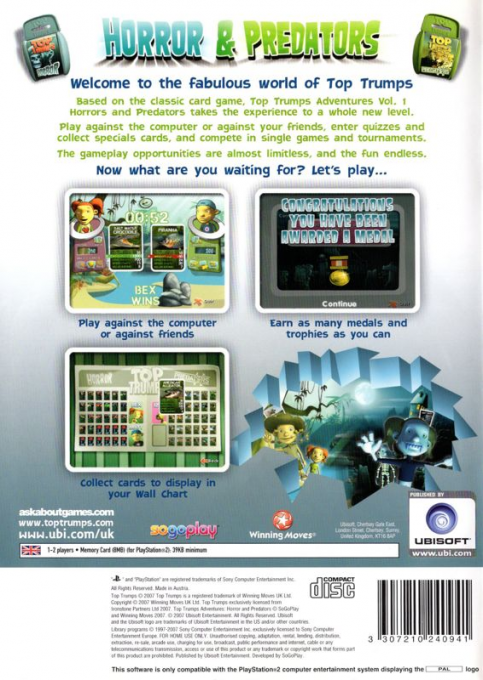 Top Trumps Adventures Vol. 1 - Horror And Predators — box-2D-back (EU)