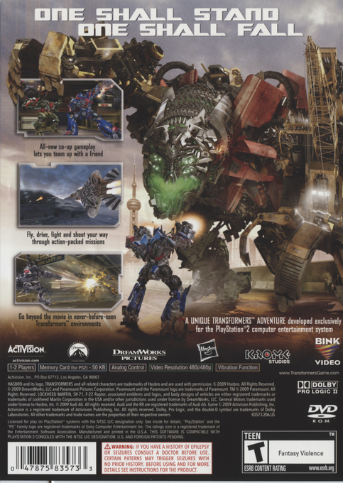 Transformers - La Revanche — box-2D-back (US)