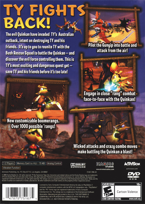 Ty the Tasmanian Tiger 3 - Night of the Quinkan — box-2D-back (US)