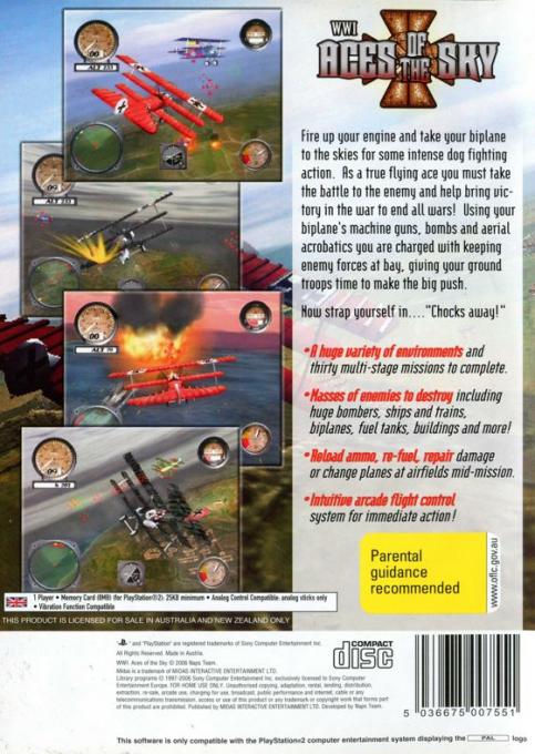 Wwi - Aces Of The Sky — box-2D-back (AU)