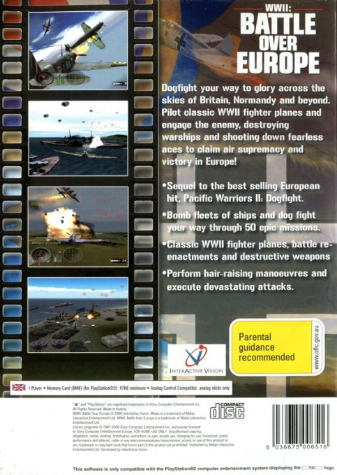 Wwii - Battle Over Europe — box-2D-back (AU)