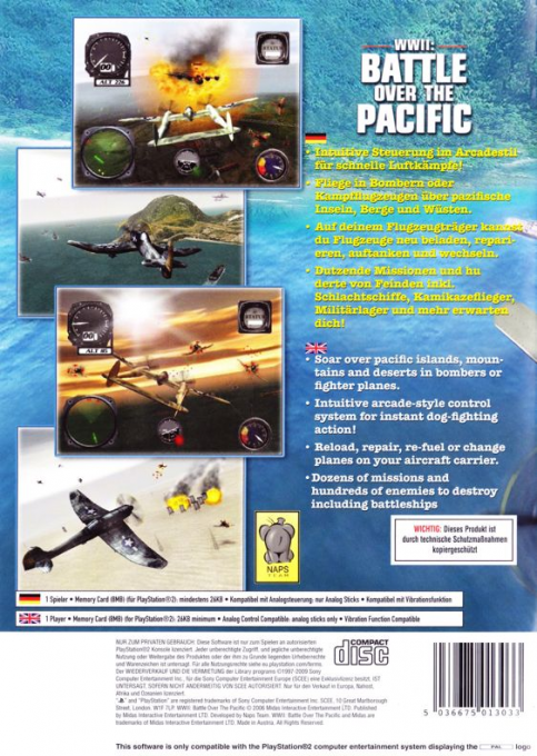 Wwii - Battle Over The Pacific — box-2D-back (DE)