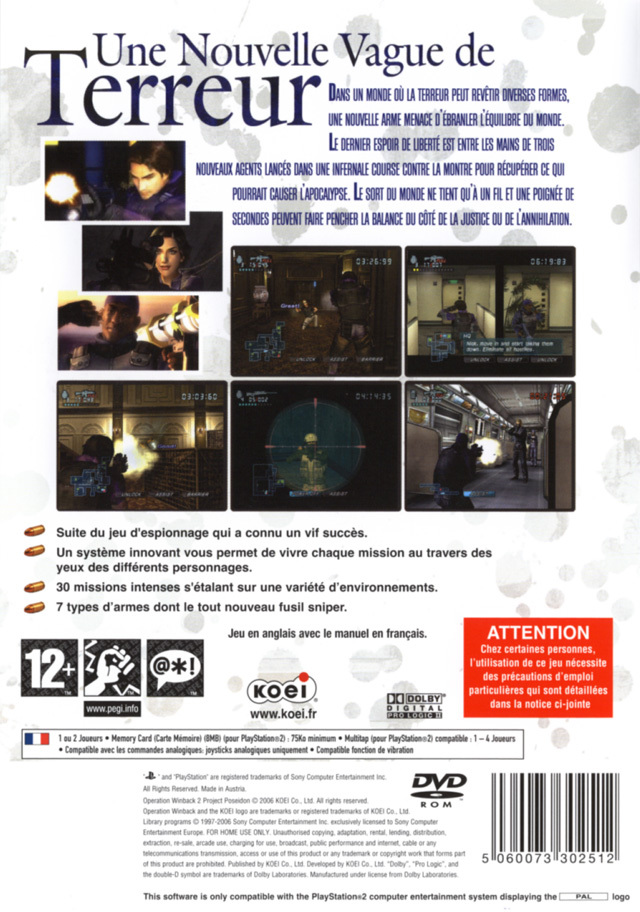 Operation Win Back 2 - Project Poseidon — box-2D-back (FR)