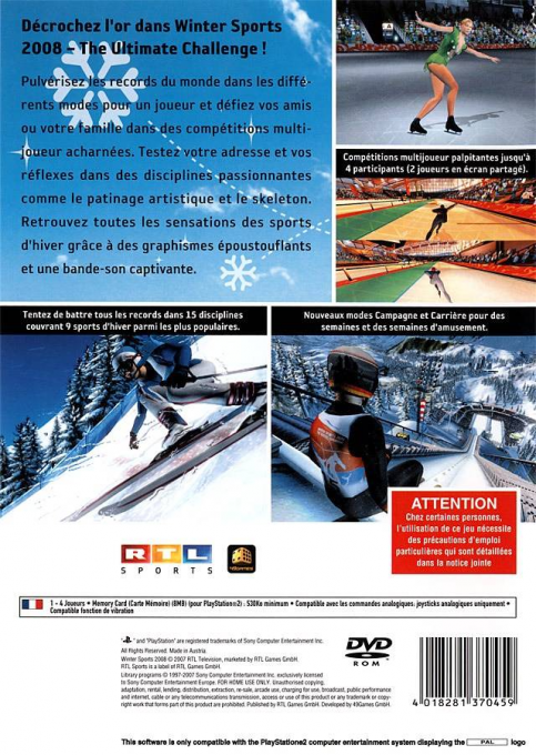 Winter Sports 2008 - The Ultimate Challenge — box-2D-back (FR)