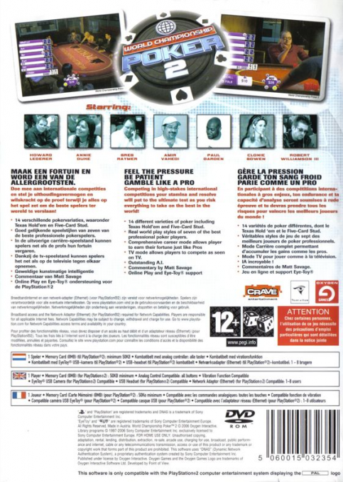 World Championship Poker 2 featuring Howard Lederer — box-2D-back (EU)