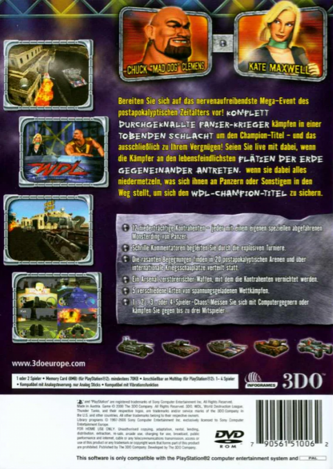 World Destruction League - Thunder Tanks — box-2D-back (DE)