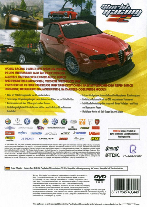 World Racing 2 — box-2D-back (DE)