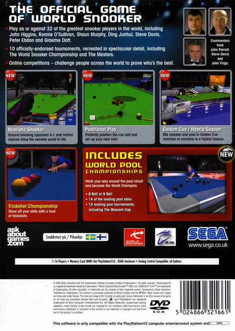 World Snooker Championship 2007 — box-2D-back (EU)