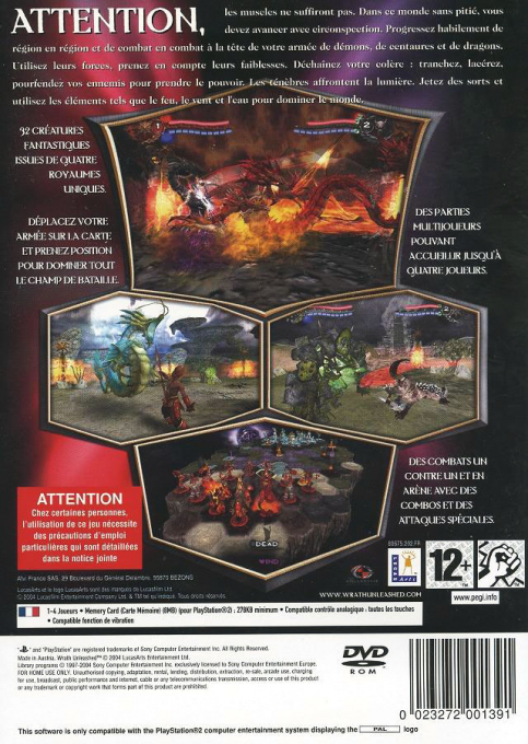 Wrath Unleashed — box-2D-back (FR)