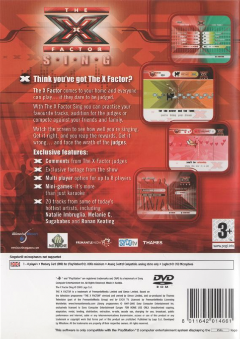 X Factor Sing, The — box-2D-back (EU)