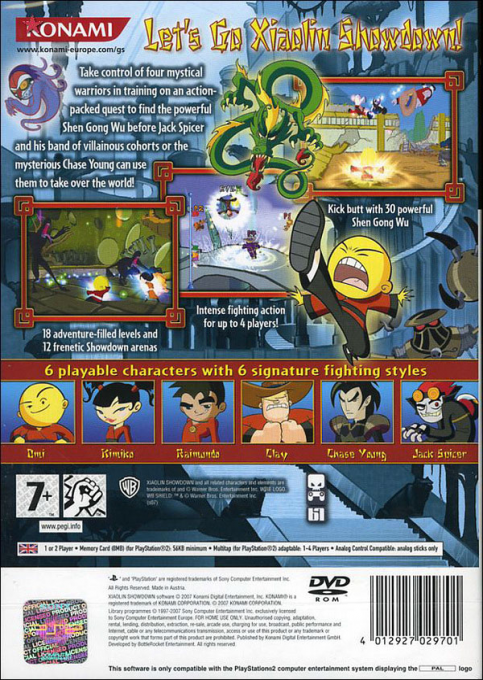 Xiaolin Showdown — box-2D-back (EU)