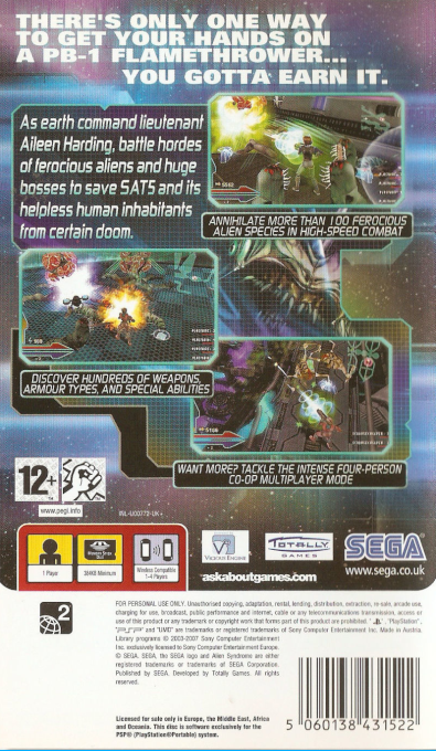 Alien Syndrome — box-2D-back (EU)