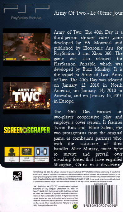 Army Of Two - Le 40ème Jour — box-2D-back (SS)
