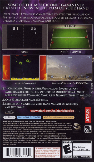 Atari Classics Evolved — box-2D-back (US)