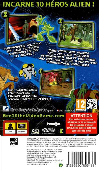Ben 10 - Alien Force - Vilgax Attacks — box-2D-back (FR)
