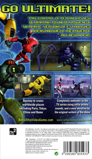 Ben 10 Ultimate Alien - Cosmic Destruction — box-2D-back (EU)