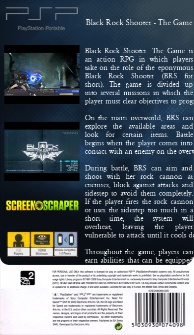 Black Rock Shooter - The Game — box-2D-back (SS)