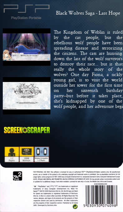 Black Wolves Saga - Last Hope — box-2D-back (SS)