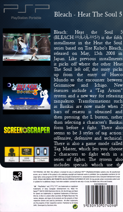 Bleach - Heat The Soul 5 — box-2D-back (SS)