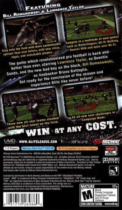 Blitz - Overtime — box-2D-back (US)