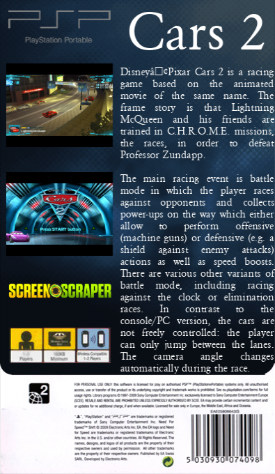 Cars 2 — box-2D-back (SS)