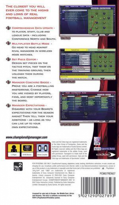 Championship Manager 2007 — box-2D-back (EU)