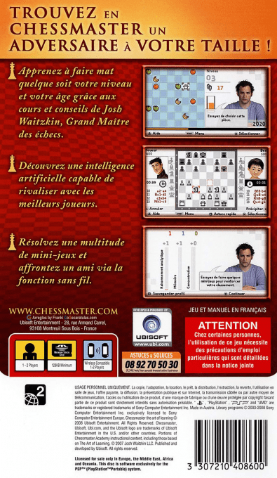 Chessmaster - Entraînez-vous Aux Echecs — box-2D-back (FR)