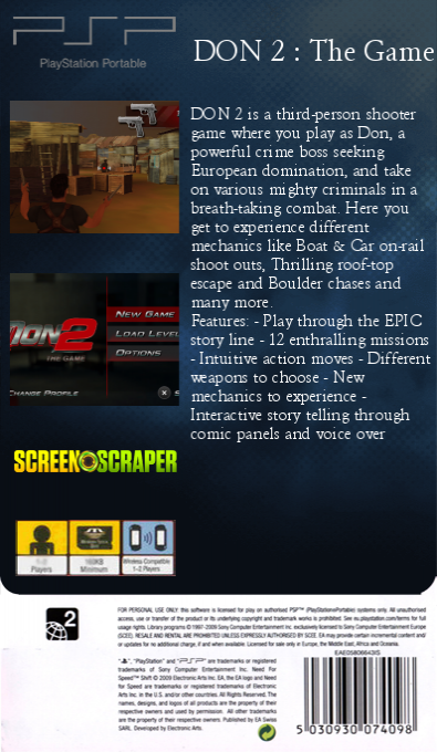 Don 2 - The Game — box-2D-back (SS)