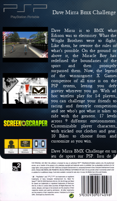 Dave Mirra Bmx Challenge — box-2D-back (SS)