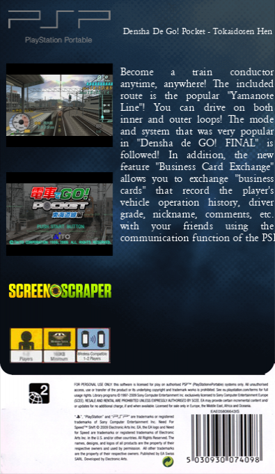 Densha De Go! Pocket - Tokaidosen Hen — box-2D-back (SS)