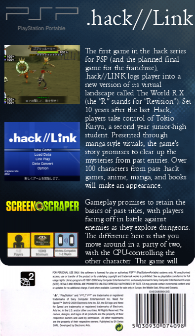 Dot Hack : Link — box-2D-back (SS)