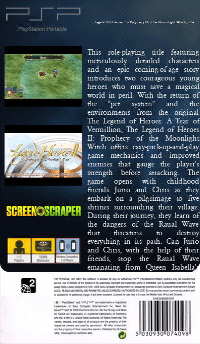 Legend Of Heroes 2 - Prophecy Of The Moonlight Witch, The — box-2D-back (SS)