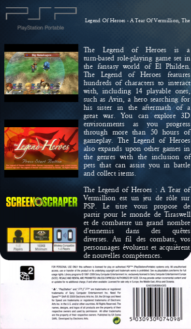 Legend Of Heroes - A Tear Of Vermillion, The — box-2D-back (SS)
