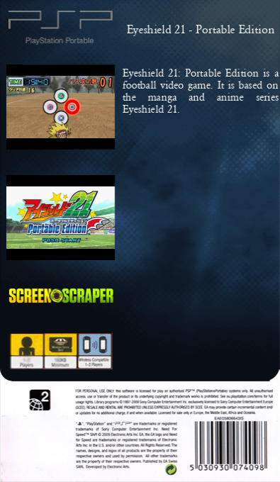 Eyeshield 21 - Portable Edition — box-2D-back (SS)